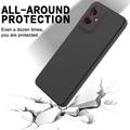 Motorola Moto G55 Liquid Silikone Cover med Strop - Sort