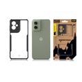 Motorola Moto G55 Tactical Quantum Stealth-Cover med forstærkede hjørner - klar / sort