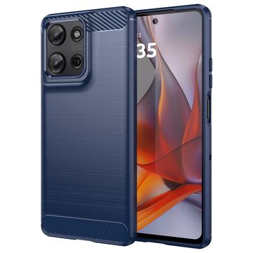 Motorola Moto G75 Børstet TPU Cover - Karbonfiber