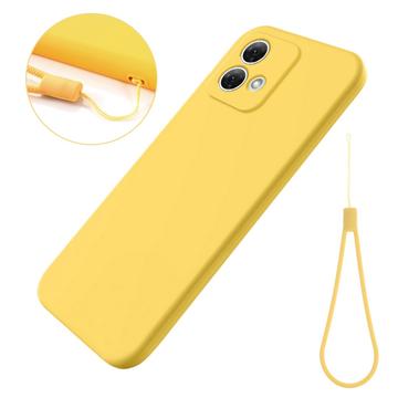 Motorola Moto G84 Liquid Silikone Cover med Strop - Gul