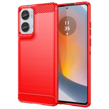 Motorola Moto G85/S50 Neo Børstet TPU Cover - Karbonfiber