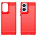 Motorola Moto G85/S50 Neo Børstet TPU Cover - Karbonfiber