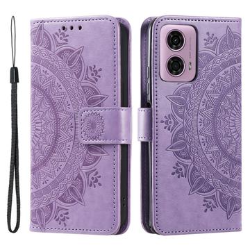 Motorola Moto G85/S50 Neo Mandala Series Etui med Pung - Lilla