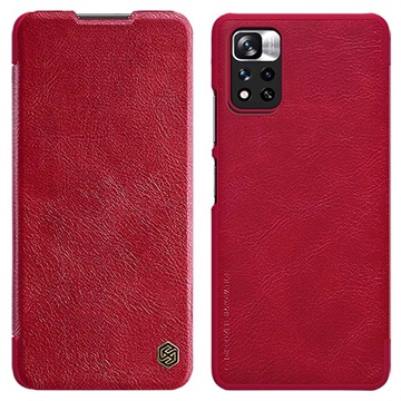 Nillkin Qin Xiaomi Redmi Note 11T 5G/Poco M4 Pro 5G Flip Cover - Rød