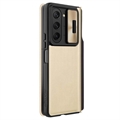 Samsung Galaxy Z Fold5 Nillkin Qin Pro Flip Cover - Guld