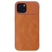 iPhone 15 Nillkin Qin Pro Flip Cover - Brun