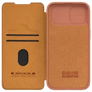 iPhone 15 Nillkin Qin Pro Flip Cover - Brun