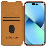 iPhone 15 Plus Nillkin Qin Pro Flip Cover - Brun