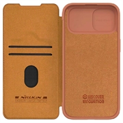 iPhone 15 Plus Nillkin Qin Pro Flip Cover - Brun