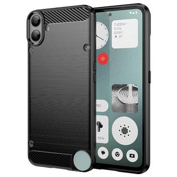 Nothing CMF Phone 1 Børstet TPU Cover - Karbonfiber - Sort