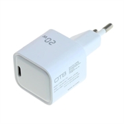 OTB USB-C GaN-oplader 20W - kompakt strømforsynings-PD-hurtigoplader - hvid