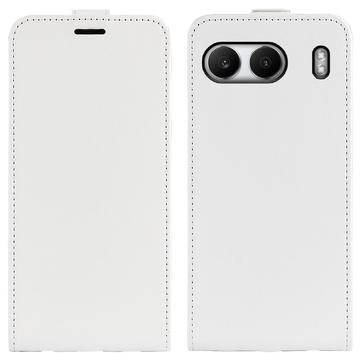 OnePlus Nord 4 Vertikal Flip Cover med Kortholder - Hvid