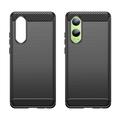 OnePlus Nord CE4 Lite/Oppo K12x Børstet TPU Cover - Karbonfiber - Sort