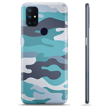 OnePlus Nord N10 5G TPU Cover - Blå Camouflage