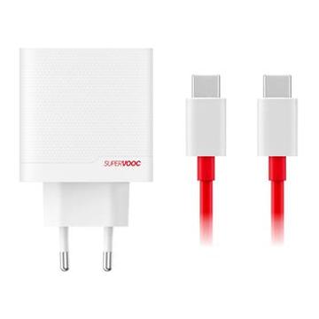 OnePlus SuperVOOC 80W GaN-strømadapter med to porte 5461100597 - Hvid