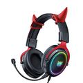 Onikuma X10 Devil Over-Ear Gaming-hovedtelefoner - sort / rød