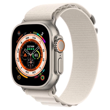 Apple Watch Ultra/8/SE (2022)/7/SE/6/5/4 Alpine Loop-rem MQE73ZM/A - 49mm, 45mm, 44mm - L (Open Box - Fantastisk stand) - Stjerneskær