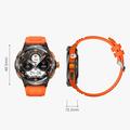 Vandtæt udendørs smartwatch KT76 m. kompas, lommelygte - 1.53" - orange