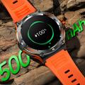 Vandtæt udendørs smartwatch KT76 m. kompas, lommelygte - 1.53" - orange