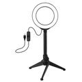 PULUZ 4.7" 12cm ringlys + bordstativ Selfie Stick Mount USB White Light LED Ring Vlogging Photography Video Lights Kits