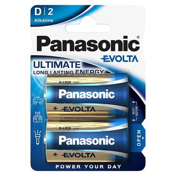 Panasonic Evolta LR20/D Alkaline-batterier - 2 stk.