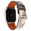 Apple Watch Series 8/SE (2022)/7/SE/6/5/4/3/2/1 Pattern Læderrem - 41mm/40mm/38mm - Sort