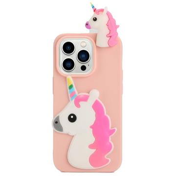 3D Cartoon iPhone 14 Pro Max TPU Cover - Enhjørning