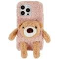 3D Plush Doll iPhone 14 Pro TPU Cover - Beige / Bjørn