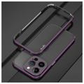 Polar Lights Style iPhone 14 Pro Max Metal Bumper - Sort / Lilla