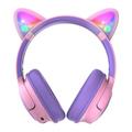 PowerLocus Bobo Cat Ears trådløse hovedtelefoner til børn - pink / lilla