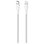 Puro Fabric Ultra-Strong USB-C / Lightning-kabel - 1,2 m, 20 W - hvid