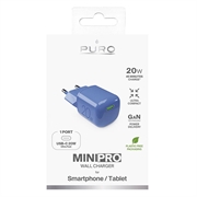 Puro MiniPro GaN USB-C-vægoplader - 20W - Blå