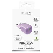 Puro MiniPro GaN USB-C-vægoplader - 20W - Pink