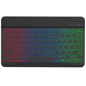 RGB-030 10-tommer trådløst Bluetooth-tastatur med RGB-baggrundsbelysning - sort