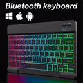 RGB-030 10-tommer trådløst Bluetooth-tastatur med RGB-baggrundsbelysning - sort