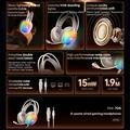 Remax RM-706 Over-Ear kablet gaming headset med mikrofon og RGB-belysning - Hvid