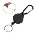 Optrækkelig nøglering Badge Reel Holder Karabinhage Clip - Sort