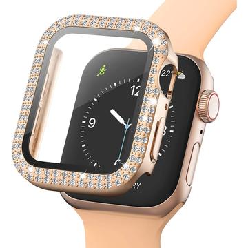 Rhinestone Dekorative Apple Watch SE (2022)/SE/6/5/4 Cover med Skærmbeskyttelse - 40mm - Rødguld