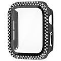 Rhinestone Dekorativt Apple Watch Series 9/8/7 Cover med Skærmbeskyttelse - 41mm - Sort