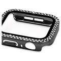 Rhinestone Dekorativt Apple Watch Series 9/8/7 Cover med Skærmbeskyttelse - 41mm - Sort