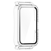 Samsung Galaxy Fit3 Rhinestone Dekorative Cover med Skærmbeskyttelse - Gennemsigtig hvid