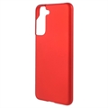 Samsung Galaxy S21 FE 5G Gummibelagt Plastik Cover - Rød