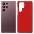Samsung Galaxy S22 Ultra 5G Gummibelagt Plastik Cover - Rød