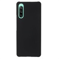 Sony Xperia 10 IV Gummibelagt Plastik Cover - Sort