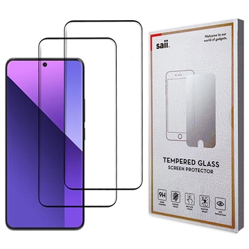 Xiaomi Redmi Note 13 Pro+ Saii 3D Premium Skærmbeskyttelse Hærdet Glas - 9H - 2 Stk.