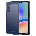 Samsung Galaxy A05s Børstet TPU Cover - Karbonfiber - Blå