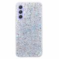 Samsung Galaxy A05s Glitter Flakes TPU Cover - Sølv