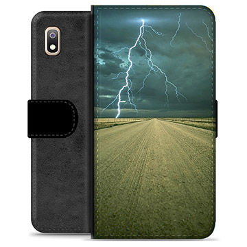 Samsung Galaxy A10 Premium Flip Cover med Pung - Storm