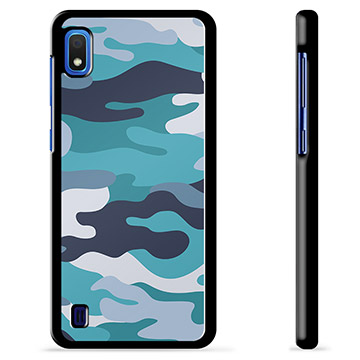 Samsung Galaxy A10 Beskyttende Cover - Blå Camouflage