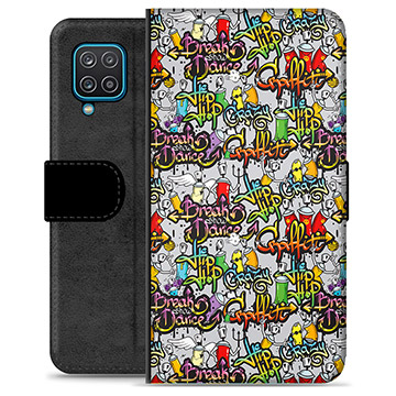 Samsung Galaxy A12 Premium Flip Cover med Pung - Graffiti